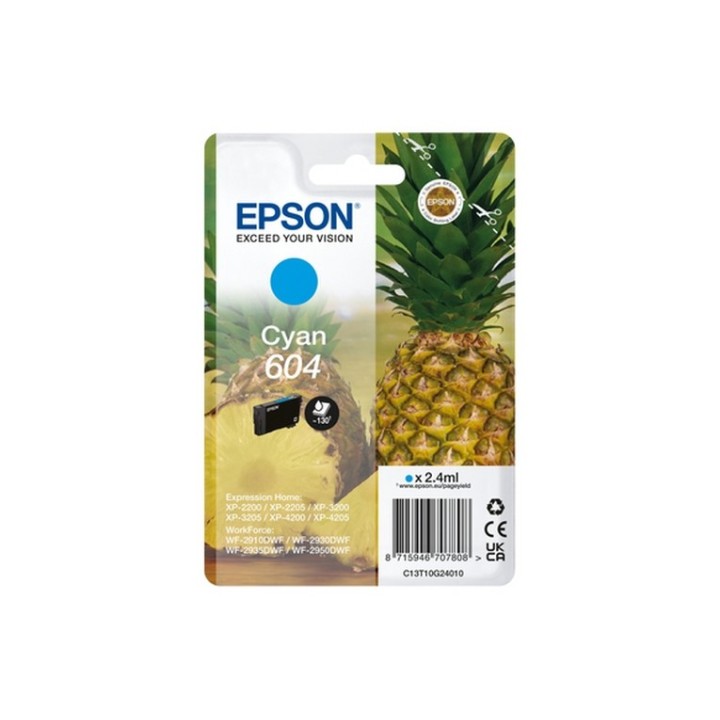 Epson 604 - 2.4 ml - ciano - originale - blister - cartuccia d'inchiostro - per  (C13T10G24010)