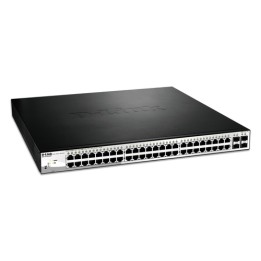 D-Link Web Smart DGS-1210-52MP - Switch - gestito - 8 x 10/100/1000 (PoE+) + 40 x 10/100/1000 (PoE) + 4 x SFP - desktop, montab
