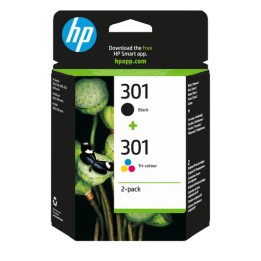 HP 301 - Confezione da 2 - nero, colore (ciano, magenta, giallo) - originale - cartuccia d'inchiostro - per HP DeskJet 1000, 10