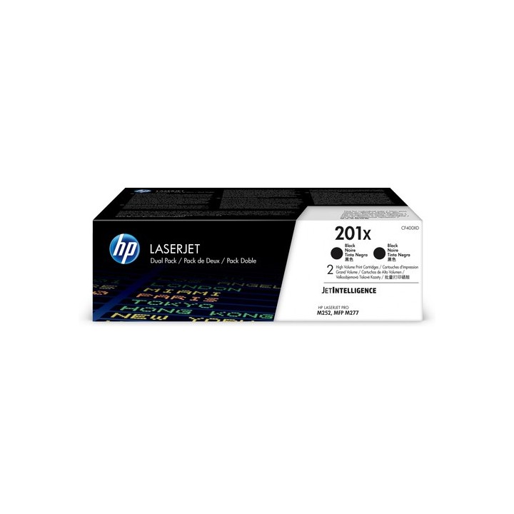 HP 201X - Confezione da 2 - Alta resa - nero - originale - LaserJet - cartuccia toner (CF400XD) - per Color LaserJet Pro M252dn