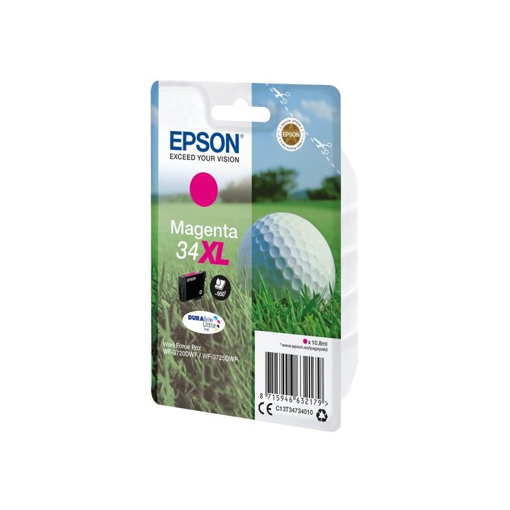 Epson 34XL - 10.8 ml - XL - magenta - originale - blister - cartuccia d'inchiostro - per WorkForce Pro WF-3720, WF-3720DWF, WF-