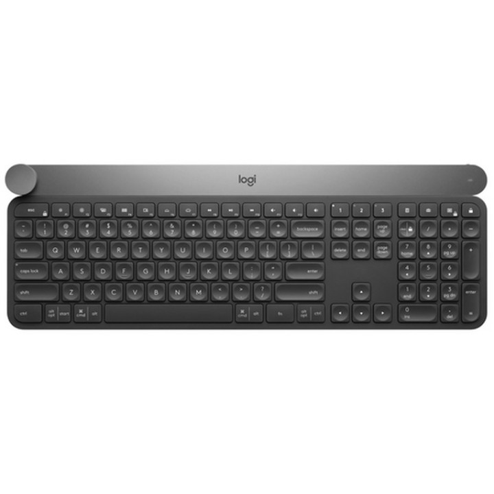 Logitech Craft Advanced with Creative Input Dial - Tastiera - retroilluminato - senza fili - Bluetooth, 2.4 GHz - QWERTY - ital