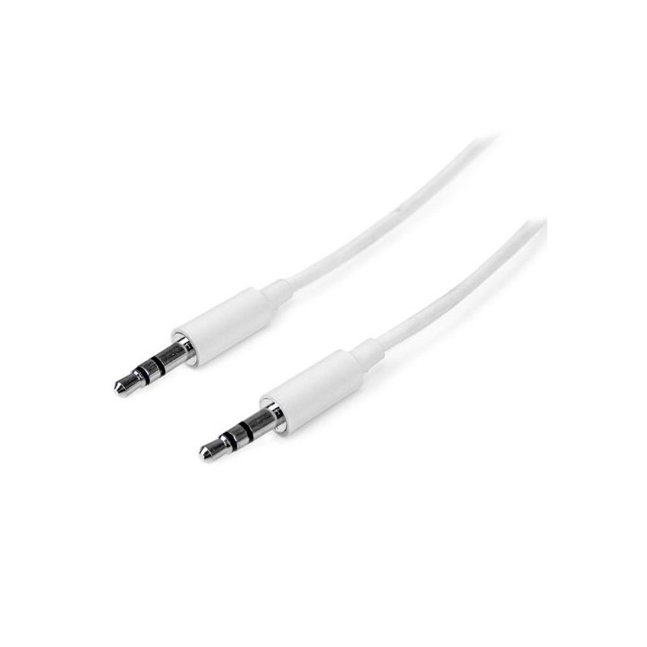 Startech Cavo audio stereo slim da 3,5 mm bianco 3m - M/M - Cavo per cuffie da maschio a maschio - Mini jack da 3,5 mm (MU3MMMS