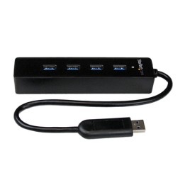 Startech Hub portatile USB 3.0 SuperSpeed a 4 porte - Perno e concentratore per notebook o Ultrabook USB 3.0 con cavo integrato