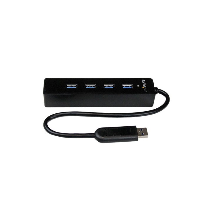 Startech Hub portatile USB 3.0 SuperSpeed a 4 porte - Perno e concentratore per notebook o Ultrabook USB 3.0 con cavo integrato