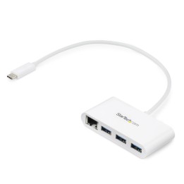 Startech Hub USB 3.0 a 3 porte con Gigabit Ethernet - USB-C a 3x USB-A - Perno e Concentratore USB Type-C - Bianco - Hub - 3 x 