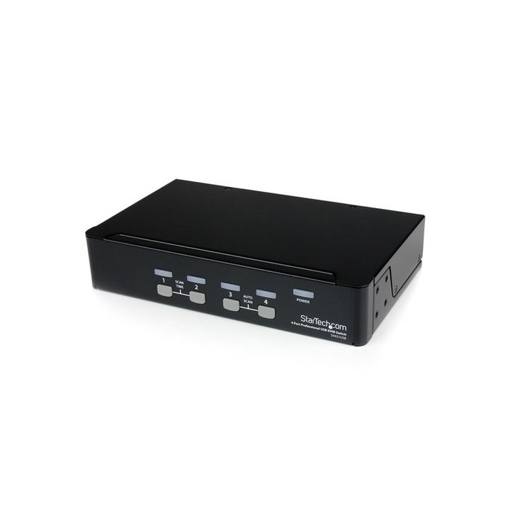 Startech Switch KVM professionale USB VGA a 4 porte con hub - Commutatore VGA montabile su rack 1U 1920x1440 (SV431USB) - Switc