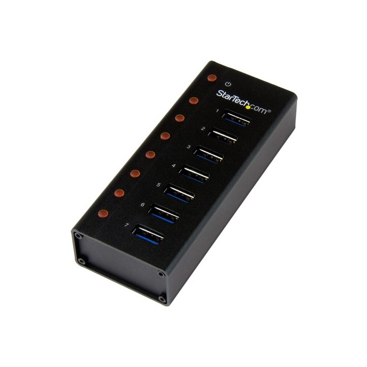 Startech HUB USB SuperSpeed 3.0 a 7 porte - Perno e concentratore USB 3.0 ultra veloce a 5 GBps con alimentazione esterna - Ner
