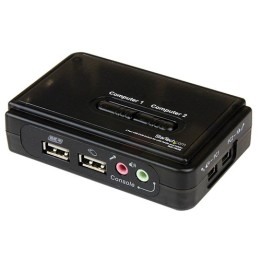 Startech Switch KVM a 2 porte VGA USB con audio e cavi - Commutatore VGA USB a doppia porta - Colore Nero - Switch KVM / audio