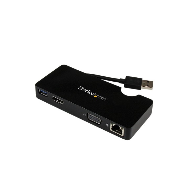 StarTech.com Docking Station mini per Laptop Universale USB 3.0 a doppia uscita con adattatori HDMI / VGA  e Gigabit Ethernet U