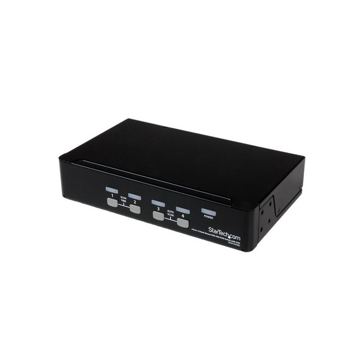 Startech Switch KVM USB 4 porte, montabile a rack 1U, con OSD - Switch KVM - 4 x KVM port(s) - 1 utente locale - desktop - per