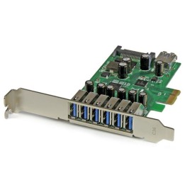 StarTech.com Scheda Espansione PCI Express USB 3.0 a 7 porte con profilo basso e standard - alimentazione SATA - Adattatore USB