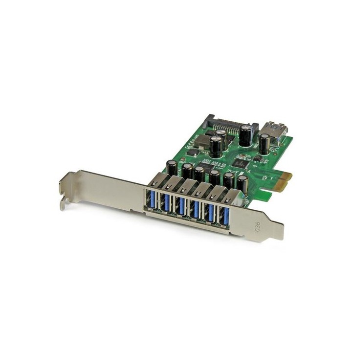 StarTech.com Scheda Espansione PCI Express USB 3.0 a 7 porte con profilo basso e standard - alimentazione SATA - Adattatore USB