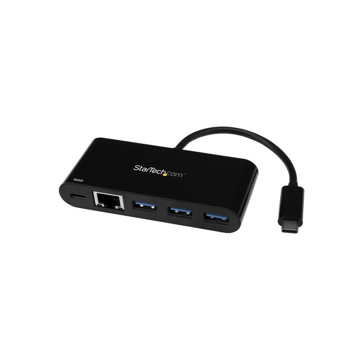 Startech Adattatore di rete USB-C a Ethernet a 3 porte - Hub USB 3.0 con Power Delivery - USB type C a RJ45 (US1GC303APD) - Ada