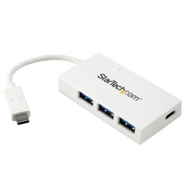 Startech Hub USB-C a 4 porte USB 3.0 - Perno e Concentratore USB Tipo C con 1x USB-C e 3x USB-A - Bianco - Hub - 3 x SuperSpeed