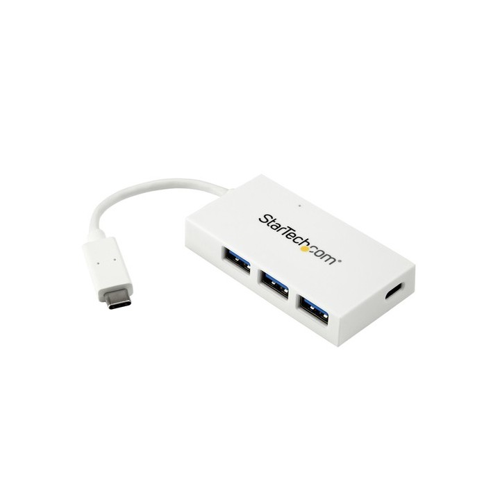 Startech Hub USB-C a 4 porte USB 3.0 - Perno e Concentratore USB Tipo C con 1x USB-C e 3x USB-A - Bianco - Hub - 3 x SuperSpeed