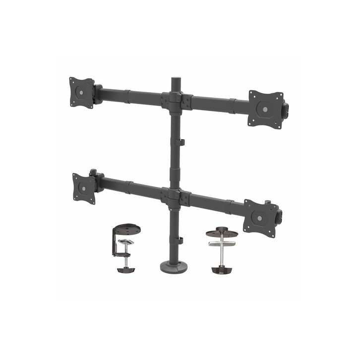 Startech Braccio Articolato da Scrivania per 4 Monitor - Supporto per 4 Schermi VESA fino a 27" - Struttura in Acciaio - Kit mo
