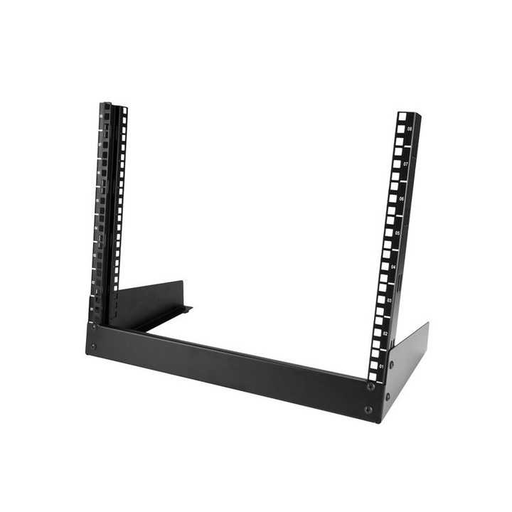 Startech Armadio Server Rack con 2 staffe a Telaio Aperto 8U - Rack per Desktop da 19 pollici - Rack a telaio aperto - 2 post -