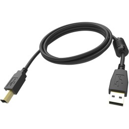 VISION Professional installation-grade USB 2.0 cable - gold plated connectors - ferrite cores both ends - bandwidth 480mbit/s -