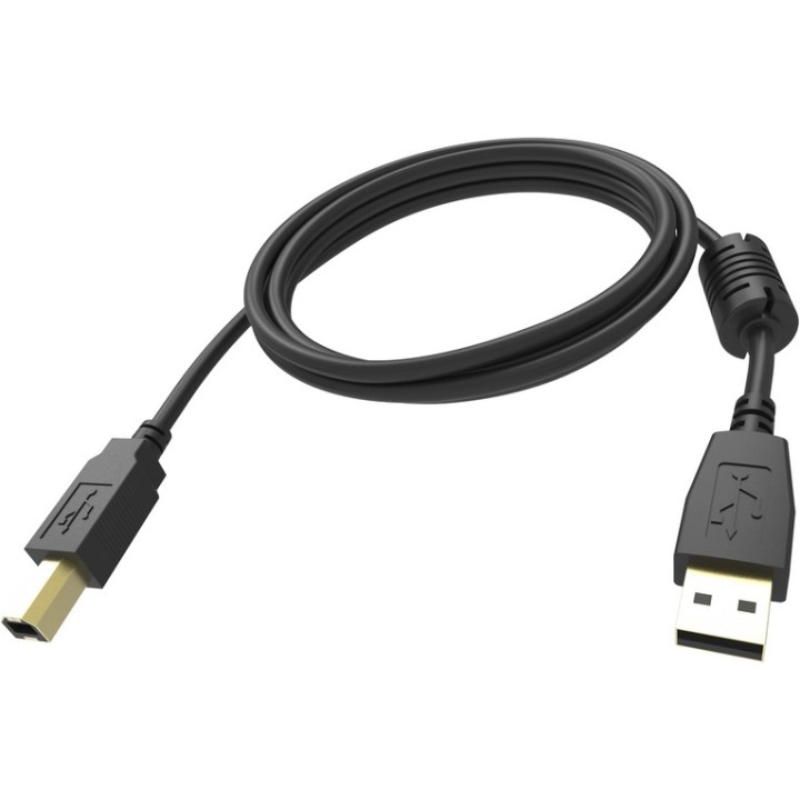 VISION Professional installation-grade USB 2.0 cable - gold plated connectors - ferrite cores both ends - bandwidth 480mbit/s -