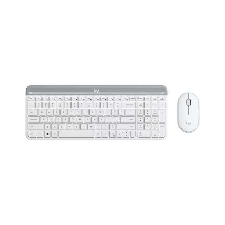 Logitech Slim Wireless Combo MK470 - Set mouse e tastiera - senza fili - 2.4 GHz - USA Internazionale - Off-White