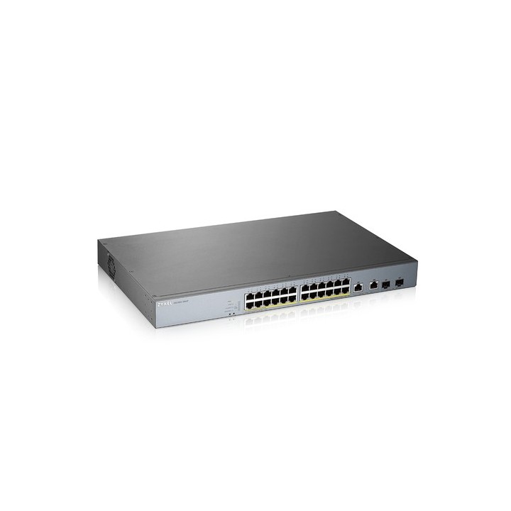 Zyxel GS1350-26HP - Switch - intelligente - 24 x 10/100/1000 (PoE+) + 2 x SFP Gigabit combo (uplink) - desktop, montabile su ra