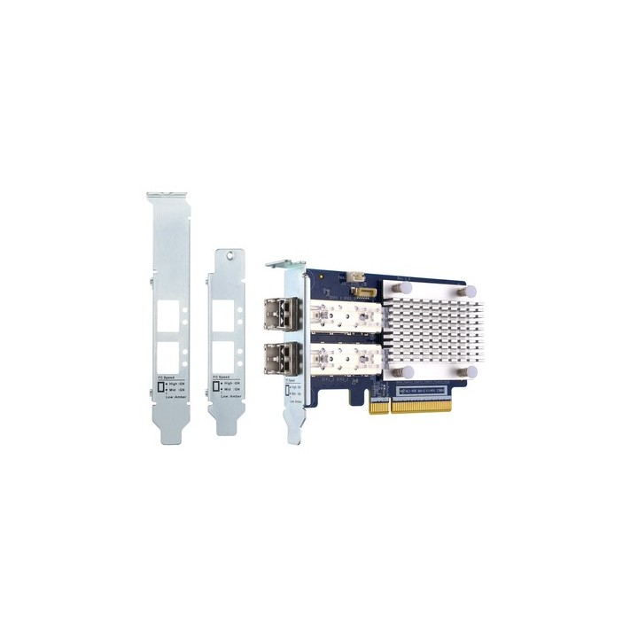 QNAP QXP-32G2FC - Adattatore bus host - PCIe 3.0 x8 profilo basso - 32Gb Fibre Channel Gen 6 x 2 - con 2 x ricetrasmettitori SF