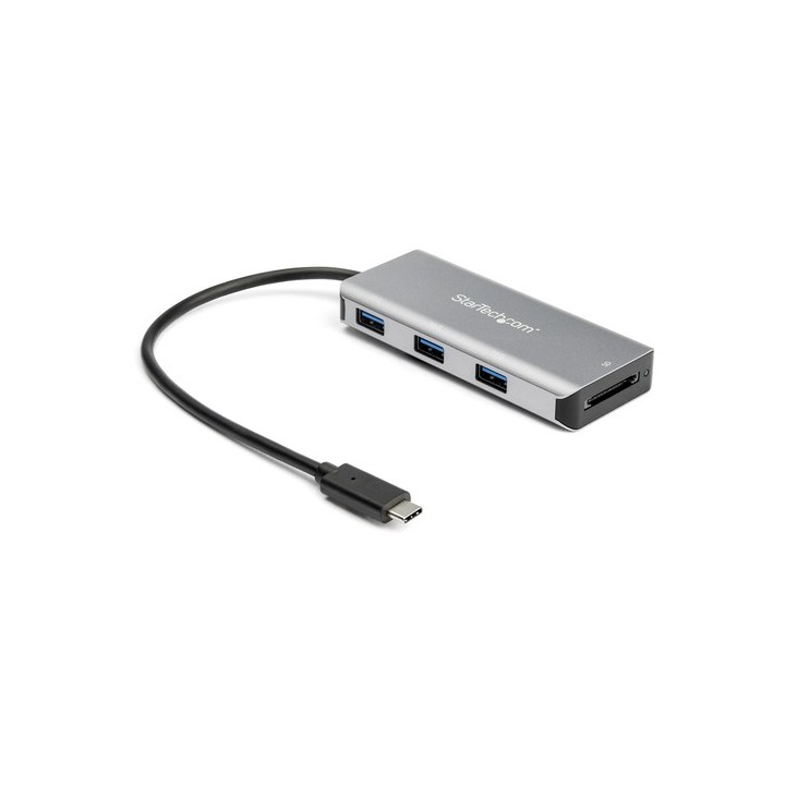 Startech Hub USB-C a 3 porte con lettore per schede SD - 10 Gbps - 3 USB-A (HB31C3ASDMB) - Hub - 1 x USB-C + 3 x USB 3.1 - desk