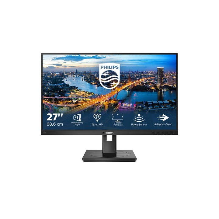 Philips B Line 275B1 - Monitor a LED - 27" - 2560 x 1440 QHD @ 75 Hz - IPS - 300 cd/m² - 1000:1 - 4 ms - HDMI, DVI-D, DisplayPo