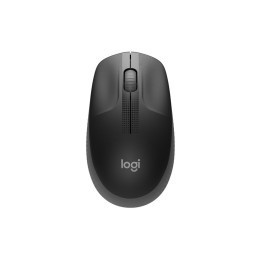 Logitech M190 - Mouse - ottica - 3 pulsanti - senza fili - ricevitore wireless USB - carbone