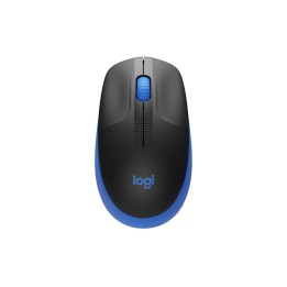 Logitech M190 - Mouse - ottica - 3 pulsanti - senza fili - ricevitore wireless USB - blu