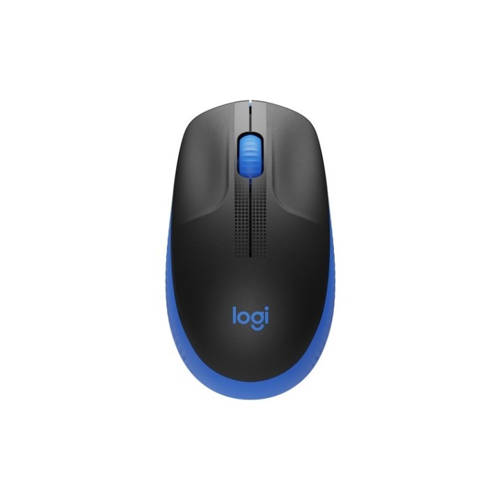 Logitech M190 - Mouse - ottica - 3 pulsanti - senza fili - ricevitore wireless USB - blu