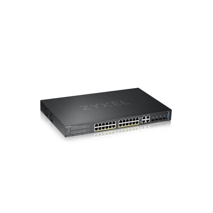 Zyxel GS2220-28HP - Switch - gestito - 24 x 10/100/1000 (PoE+) + 4 x combo Gigabit SFP - montabile su rack - PoE+ (375 W)