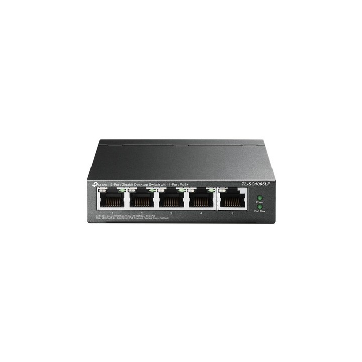 TP-Link TL-SG1005LP - V1 - switch - unmanaged - 5 x 10/100/1000 (4 PoE+) - desktop, montaggio a parete - PoE+ (40 W)