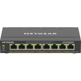 NETGEAR Plus GS308EPP - Switch - intelligente - 8 x 10/100/1000 (PoE+) - desktop, montaggio a parete - PoE+ (123 W)