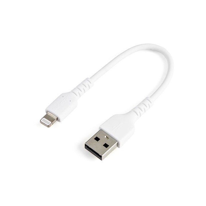 Startech Cavo da USB-A a Lightning da 15cm nero - Cavo in fibra aramidica da USB tipo A - Certificato Apple Mfi (RUSBLTMM15CMW)