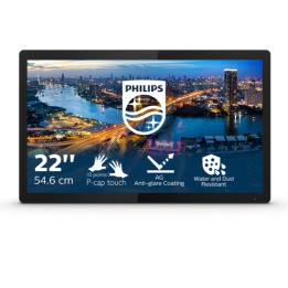 Philips B Line 222B1TFL - Monitor a LED - 22" (21.5" visualizzabile) - touchscreen - 1920 x 1080 Full HD (1080p) @ 75 Hz - IPS 