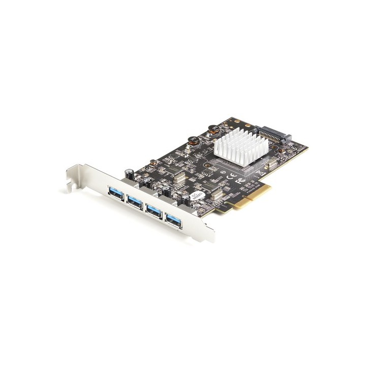 Startech 4-Port USB PCIe Card - 10Gbps USB 3.1/3.2 Gen 2 Type-A PCI Express Expansion Card - 2 Controllers - 4xUSB - Windows/Ma