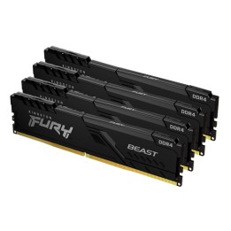 Kingston FURY Beast - DDR4 - kit - 64 GB: 4 x 16 GB - DIMM 288-PIN - 3600 MT/s / PC4-28800 - CL18 - 1.35 V - senza buffer - non