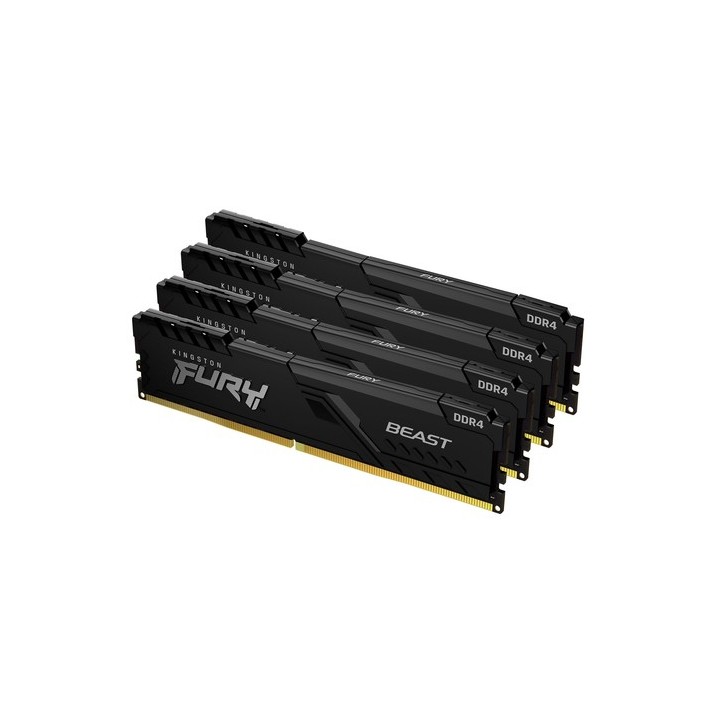 Kingston FURY Beast - DDR4 - kit - 64 GB: 4 x 16 GB - DIMM 288-PIN - 3600 MT/s / PC4-28800 - CL18 - 1.35 V - senza buffer - non