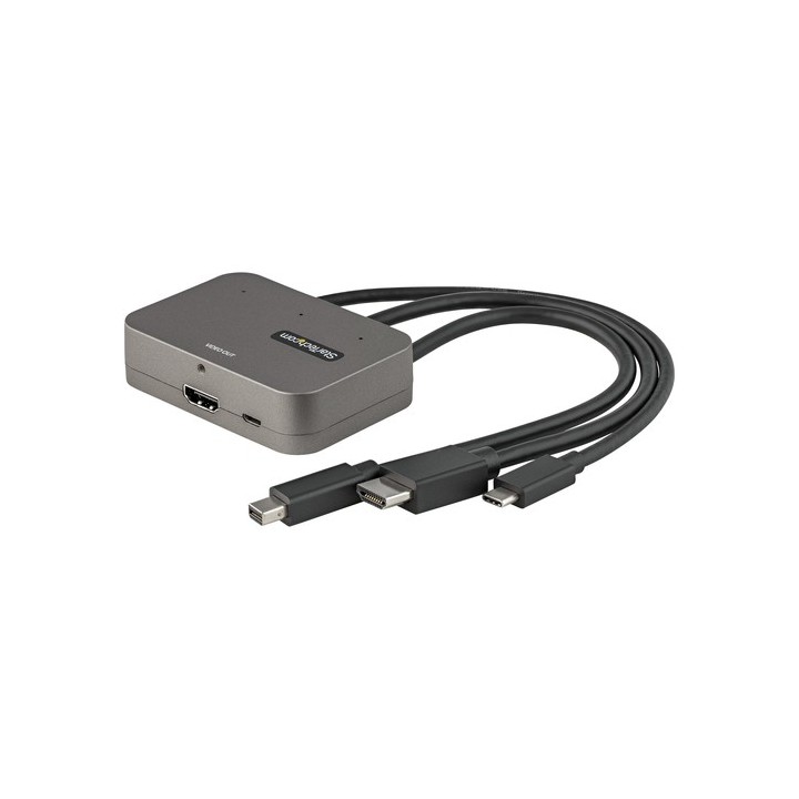 Startech Adattatore Multiporta a HDMI 3-in-1 - Convertitore da USB-C, HDMI o Mini DisplayPort a HDMI 4K 60Hz per sala conferenz