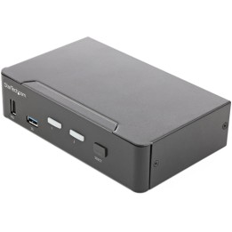 Startech KVM Switch HDMI a 2 porte - Monitor singolo 4K 60Hz Ultra HD HDR - Switch KVM HDMI 2.0 per PC con 2 porte USB 3.0 Hub