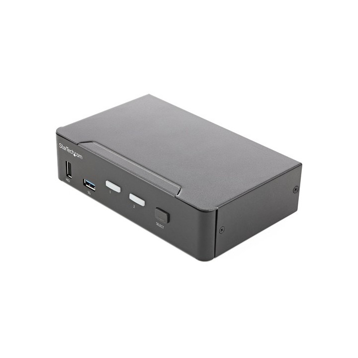 Startech KVM Switch HDMI a 2 porte - Monitor singolo 4K 60Hz Ultra HD HDR - Switch KVM HDMI 2.0 per PC con 2 porte USB 3.0 Hub