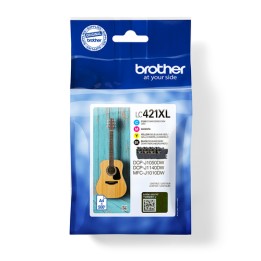 Brother LC421XL - Confezione da 4 - XL - nero, giallo, ciano, magenta - originale - cartuccia d'inchiostro - per Brother DCP-J1