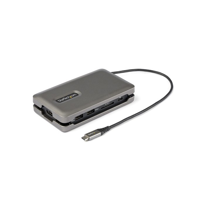 StarTech.com Adattatore Multiporta USB C a HDMI 2.0 4K - Hub USB 2 porte 10Gbps - 100W Power Delivery Pass-through - GbE - SD/M