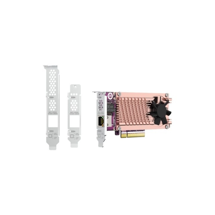 QNAP QM2-2P10G1TB - Storage controller - M.2 - PCIe 3.0 x4 (NVMe) - profilo basso - PCIe 3.0 x8 - per QNAP TDS-H2489, TNS-H1083