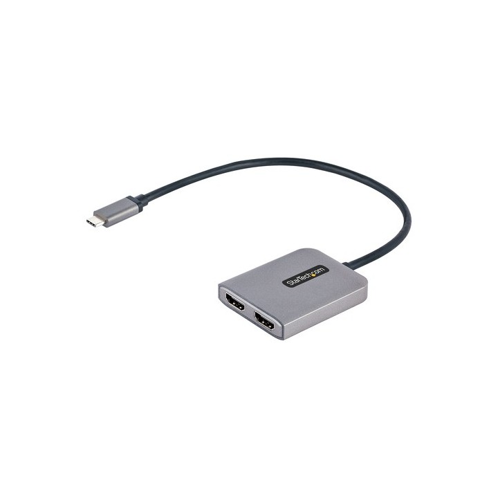 StarTech.com Adattatore USB-C HDMI - HUB MST USB-C Doppio HDMI 4K 60Hz - Adattatore video - USB-C maschio a HDMI femmina - grig