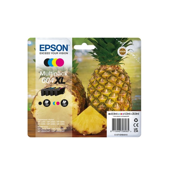 Epson 604XL Multipack - Confezione da 4 - XL - nero, ciano, magenta, giallo - originale - blister - cartuccia d'inchiostro - pe