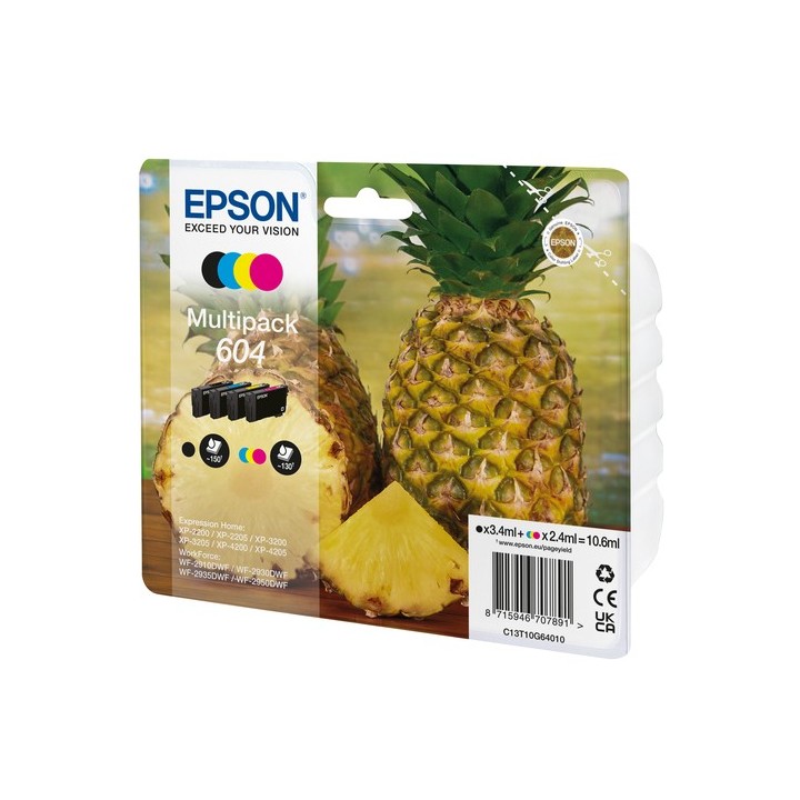 Epson 604 Multipack - Confezione da 4 - nero, giallo, ciano, magenta - originale - blister con radiofrequenza / allarme acustic