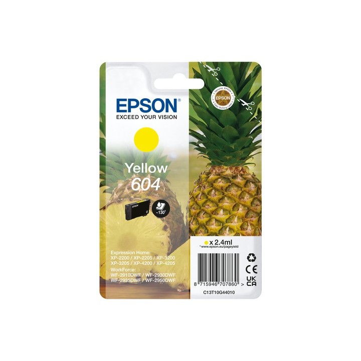 Epson 604 - 2.4 ml - giallo - originale - blister - cartuccia d'inchiostro - per Expression Home XP-2200, 2205, 3200, 3205, 420